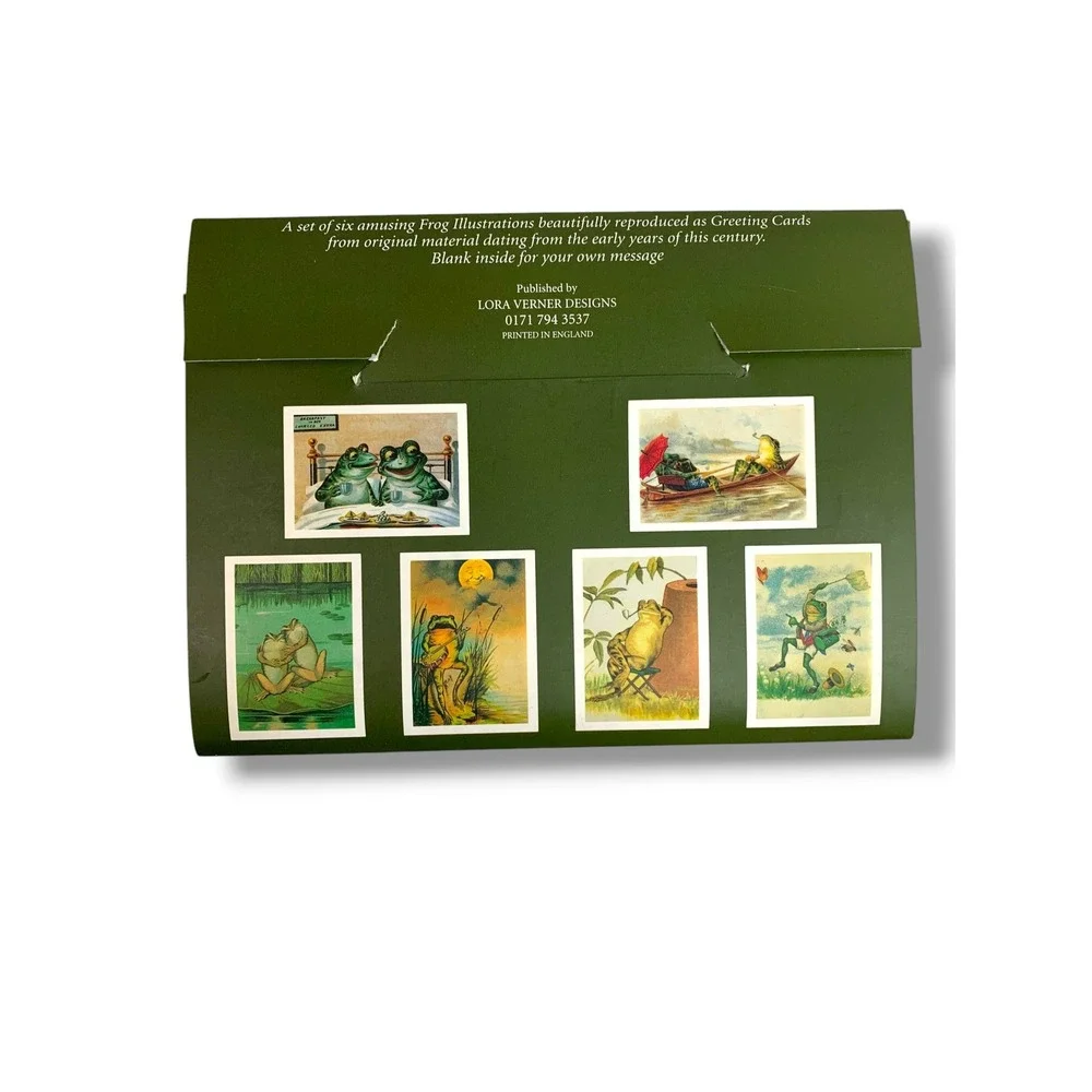 6 Greeting Cards with Envelopes The Lora Verner Collection of Frogs Gift Pack